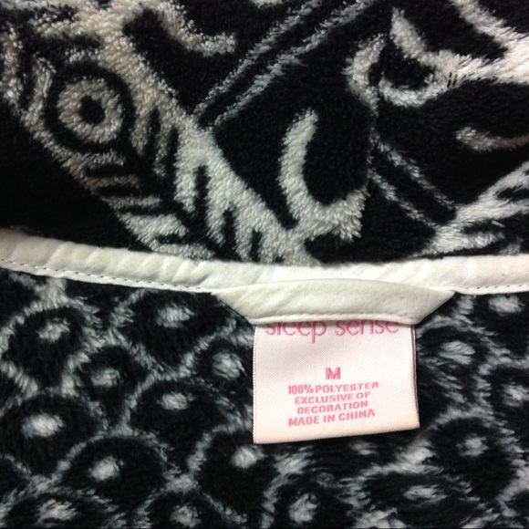 sleep Sense Intimates & Sleepwear Sleep Sense Robe Black White Size